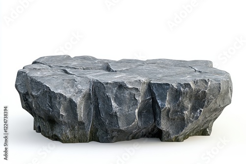 Isolated grey rock platform, studio backdrop, product display