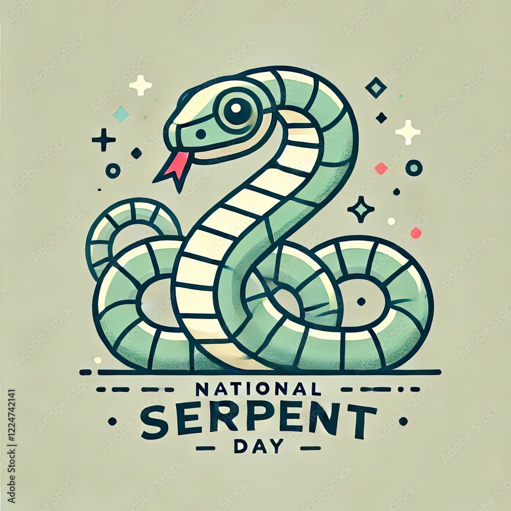 Obraz premium Get ready to slither into National Serpent Day with exciting events and activities dedicated to these fascinating creatures! . illustration Minimalism