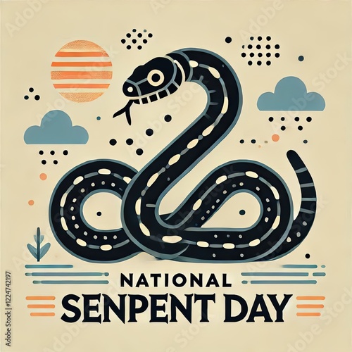 Get ready to slither into National Serpent Day with exciting events and activities dedicated to these fascinating creatures! . illustration Minimalism