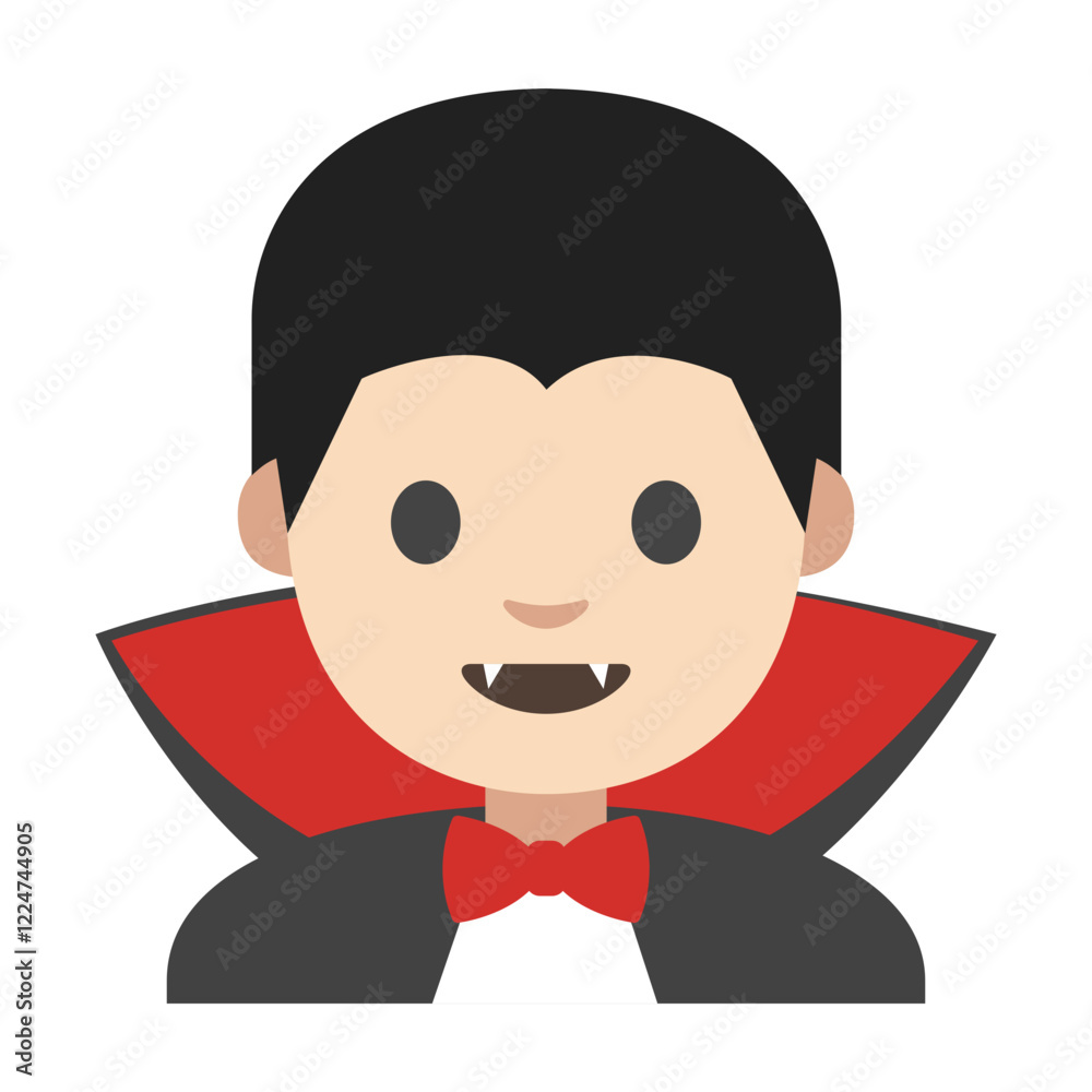 Vampire Clipart Illustration | Cartoon Character with Fangs and Red Cape Isolated on White Background Vampire Clipart Illustration | Cartoon Character with Fangs and Red Cape Isolated on White Background