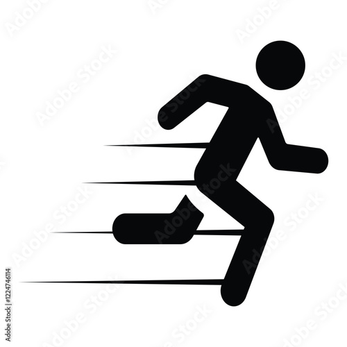 Running man icon vector, man fast run icon, Running logo, vector illustration. 