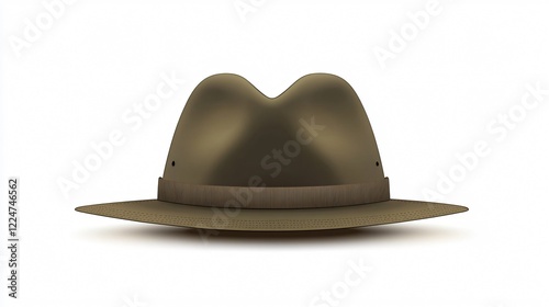 Military Hat Equipment In Wide Angle Centered Composition