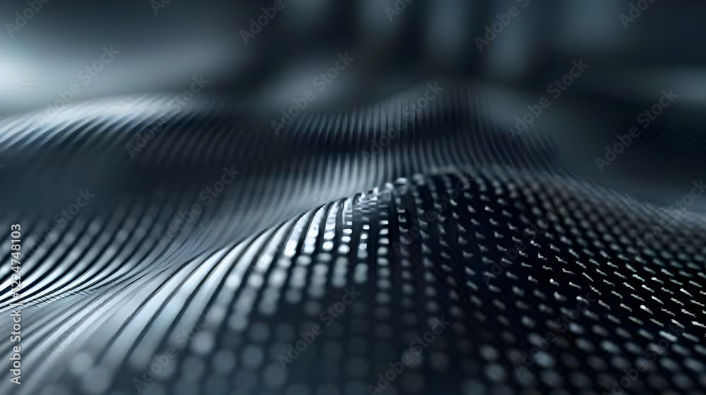 Abstract close-up of textured waves in dark tones, showcasing a digital or futuristic aesthetic.