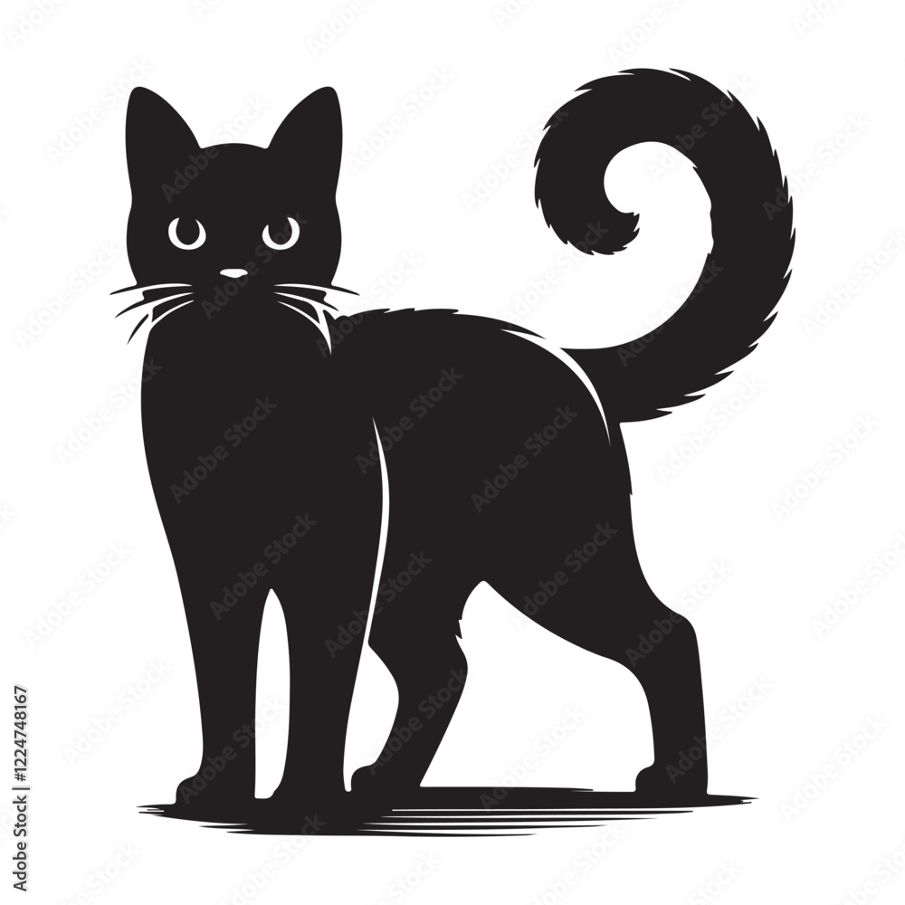 Obraz premium black and white cat