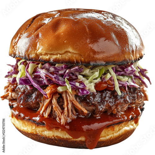 Juicy Barbecue Pulled Pork Sandwich with Slaw