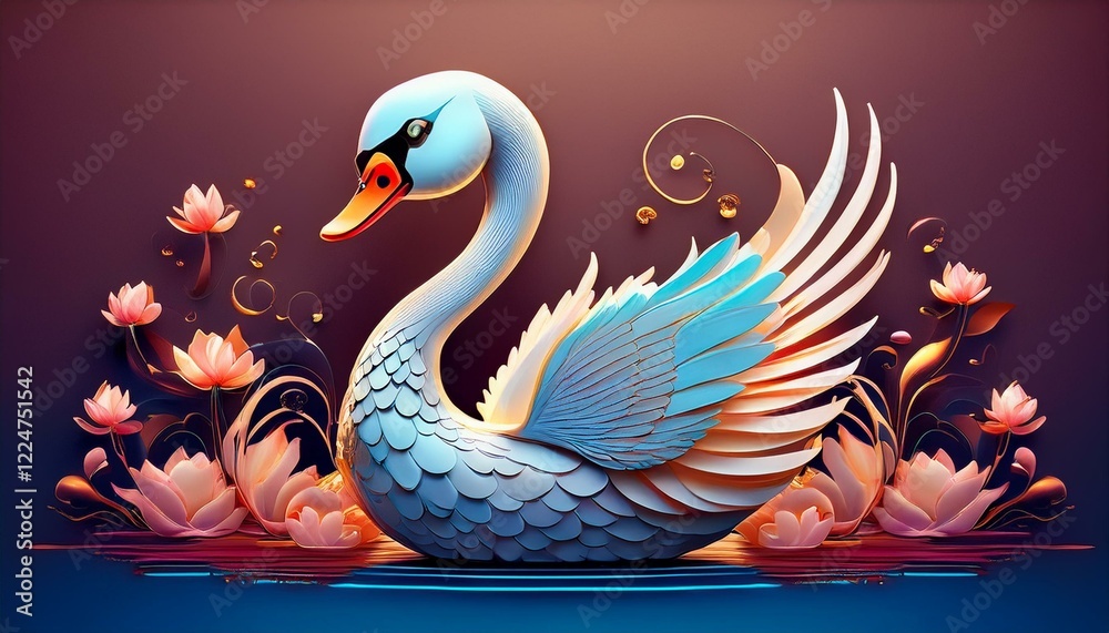 Obraz premium Niedlicher Schwan