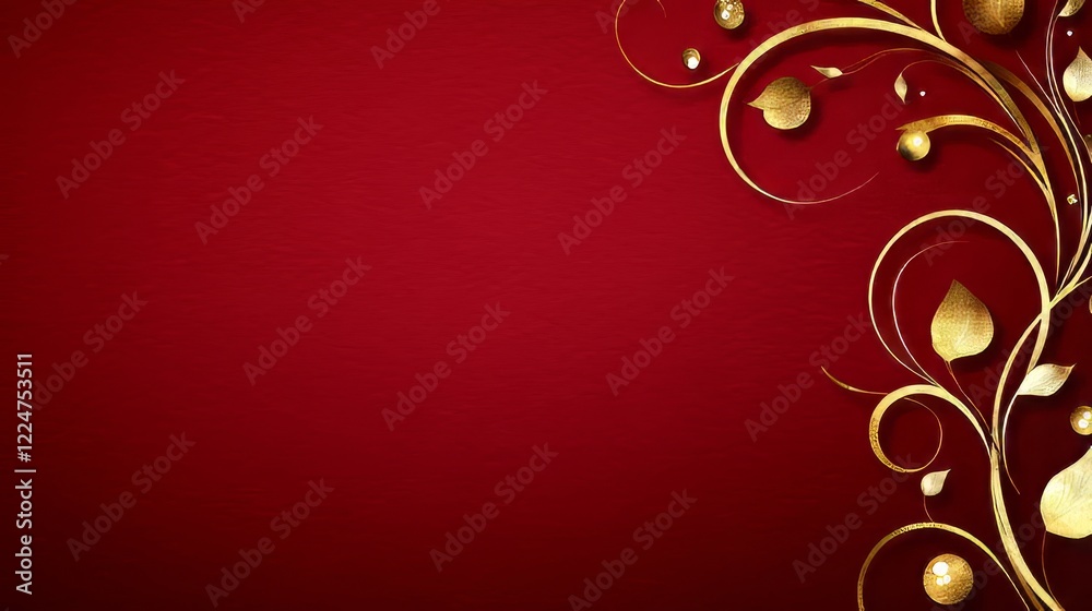 Elegant Red Gold Floral Design Background (1) Elegant Red Gold Floral Design Background (1)