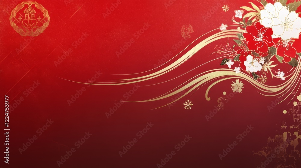Elegant Red Gold Floral Design Festive Background (2) Elegant Red Gold Floral Design Festive Background (2)