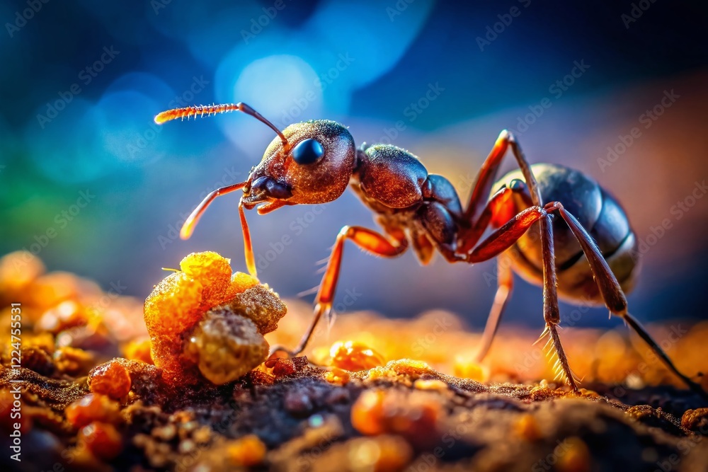 Macro Shot of a Single Ant Carrying a Large Crumb: Leadership in Action Macro Shot of a Single Ant Carrying a Large Crumb: Leadership in Action