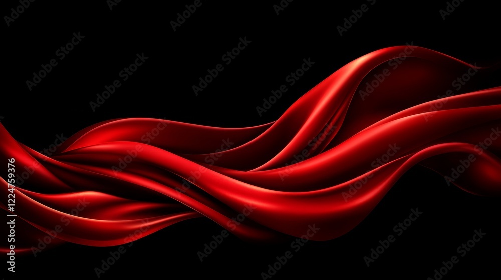 Fototapeta premium Elegant Red Silk Fabric Swirling Design