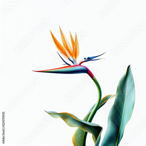 Concept photo of Strelitzia flower with space for text