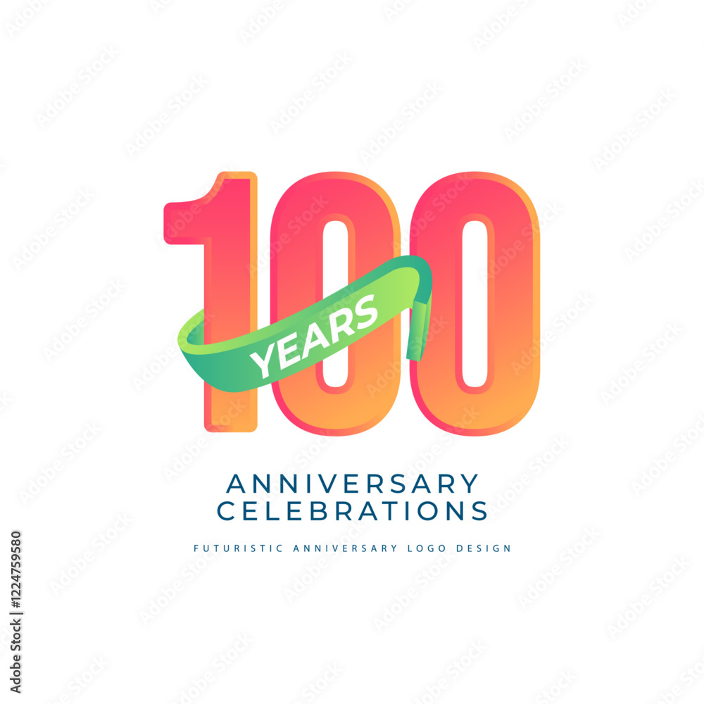 Fototapeta premium 100 years anniversary celebrations logo concept