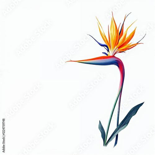 Concept photo of Strelitzia flower with space for text