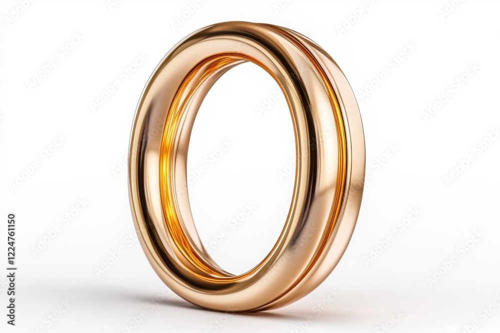 Elegant Rose Gold Ring with Smooth Curves and a Polished Finish on a White Background Elegant Rose Gold Ring with Smooth Curves and a Polished Finish on a White Background