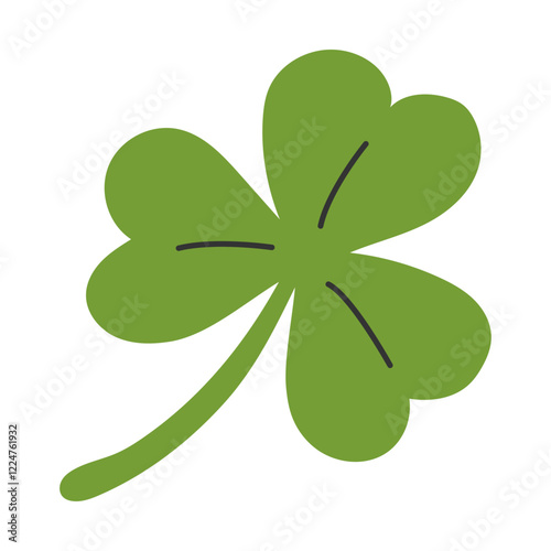 Shamrock for St. Patrick's Day celebration. Vector illustration.