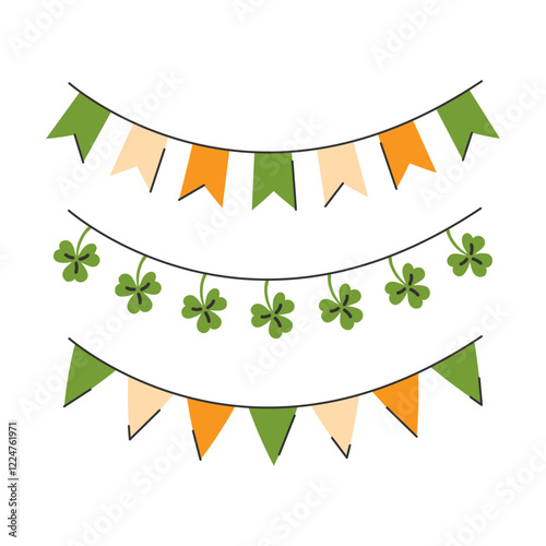 St. Patrick's Day garland set. Vector illustration.