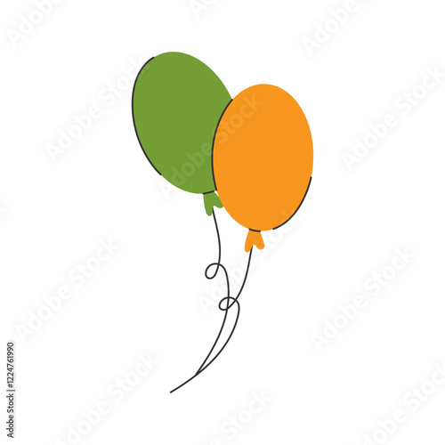 Two balloons for St. Vector illustration.