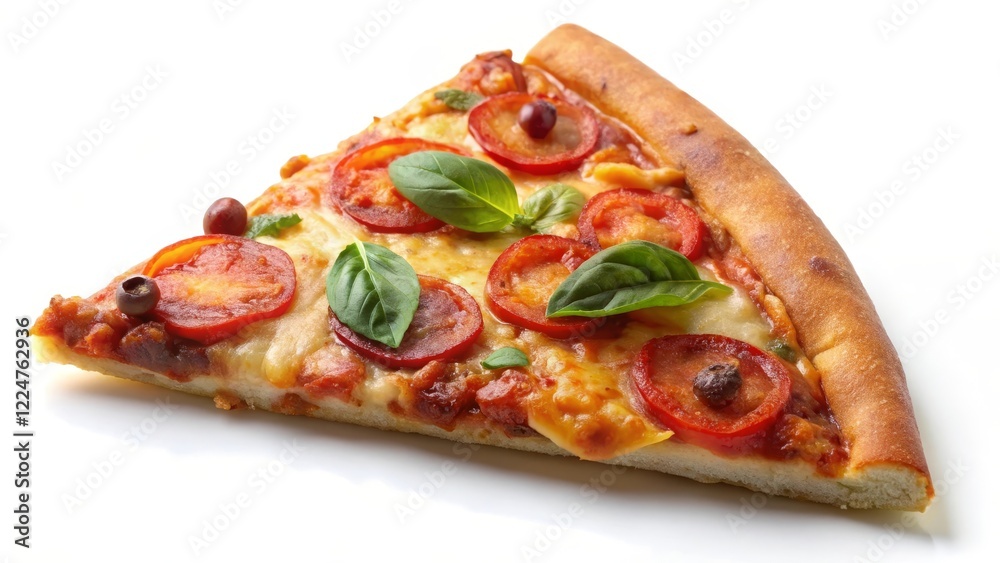 Slice of Pizza with Tomatoes and Basil Slice of Pizza with Tomatoes and Basil