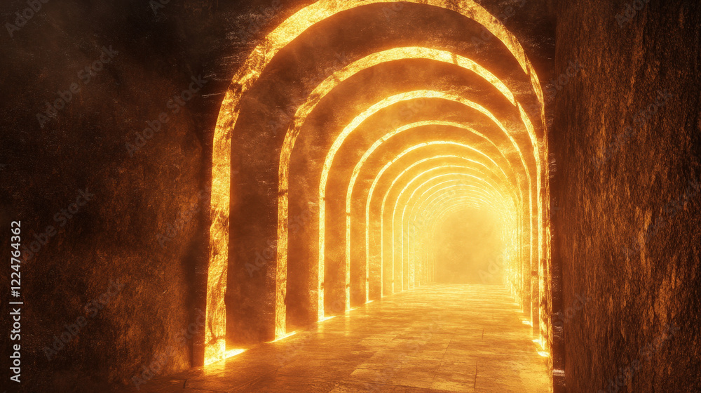 Fototapeta premium Illuminated Arches – A Pathway to the Unknown