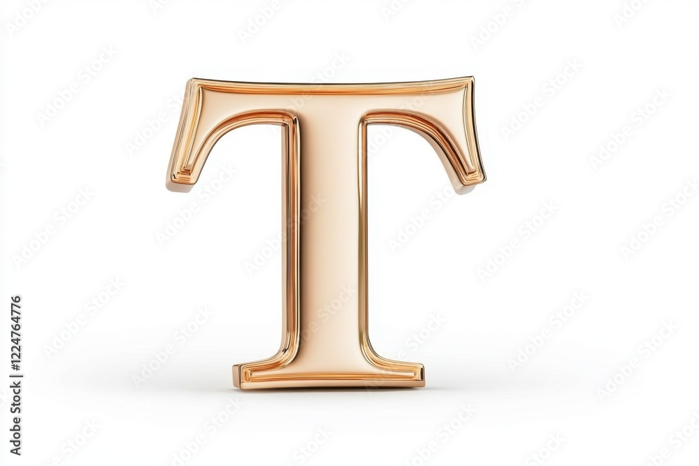 Elegant Metallic Letter T in a Glossy Finish for Creative Design Projects Elegant Metallic Letter T in a Glossy Finish for Creative Design Projects