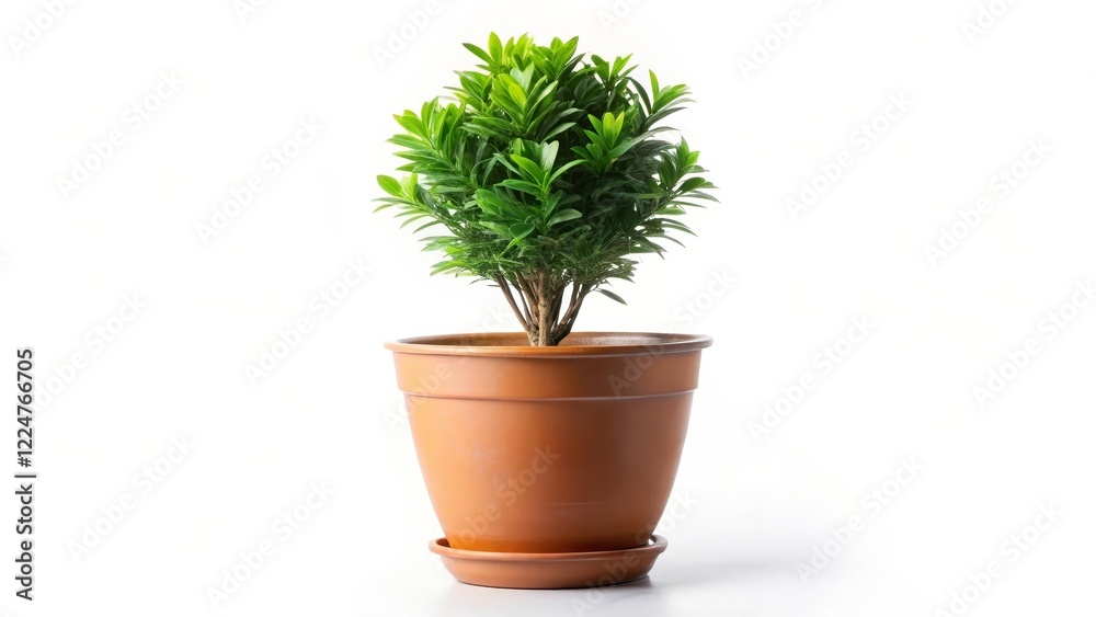 Fototapeta premium Potted Plant on White Background