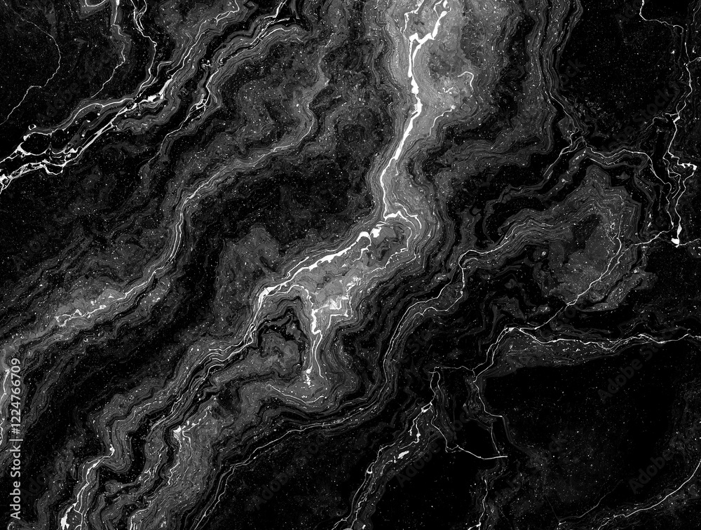 Obraz premium Marble Abstract Black Pattern, Onyx Texture