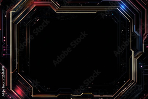 Wallpaper Mural black background with circuit border Torontodigital.ca