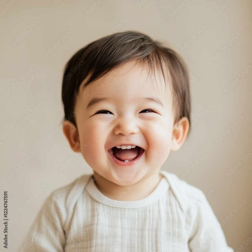Adorable Happy Baby Portrait. Joyful Infant Smiling Cheerfully Adorable Happy Baby Portrait. Joyful Infant Smiling Cheerfully