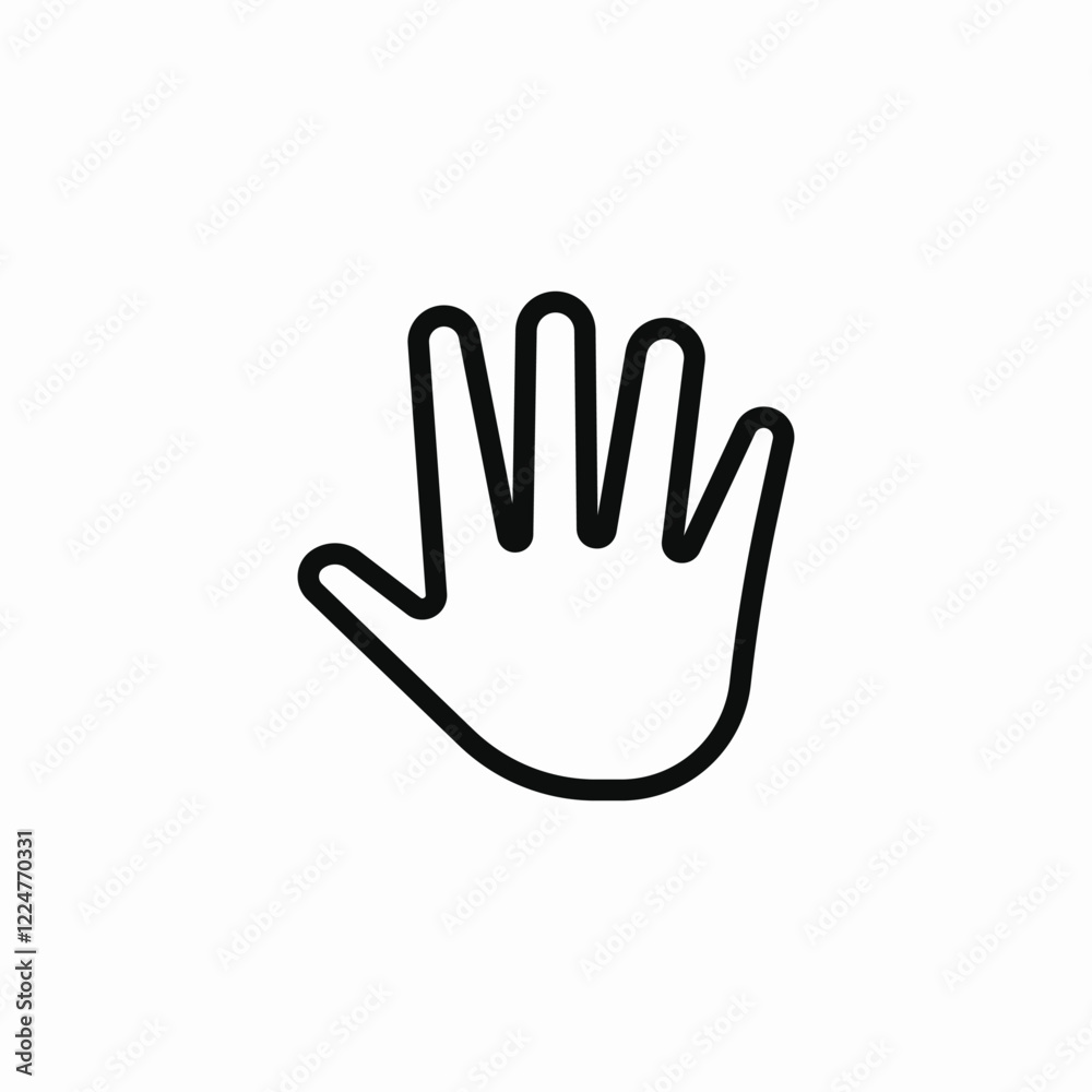 Hand stop gesture icon vector sign Hand stop gesture icon vector sign