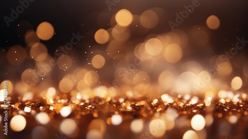 Abstract Bokeh Background with Shining Golden Lights Creating a Dreamy Atmosphere for Artistic and Creative Projects