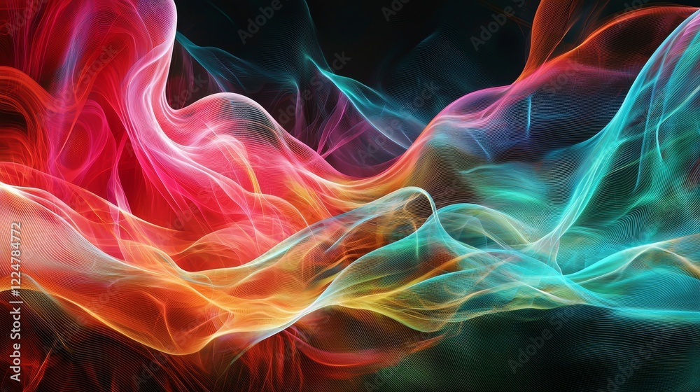 Obraz premium Connecting technology and communication through abstract visualizations in cyberspace