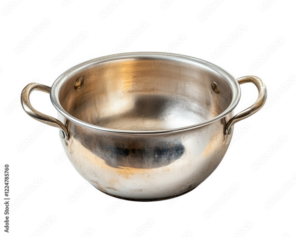 traditional cooking pot with stainless steel finish, featuring two handles for easy lifting. Ideal for various culinary tasks, this pot combines functionality with classic design