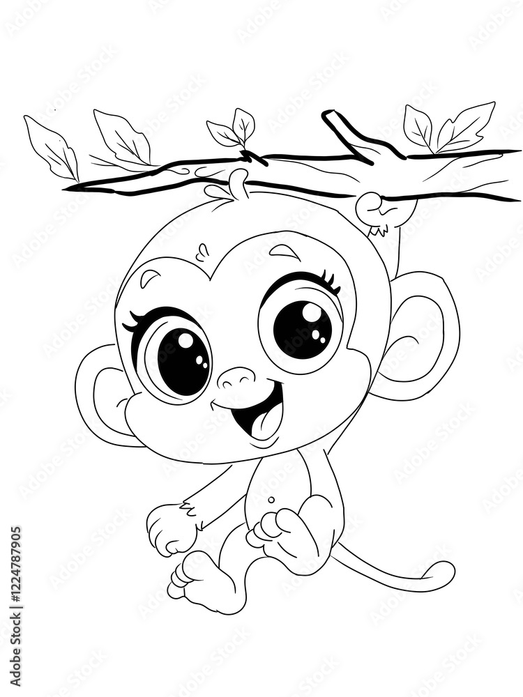 Fototapeta premium monkey coloring pages