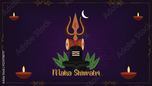 Maha Shivratri Celebrations with Shiva Lingam and Trishul