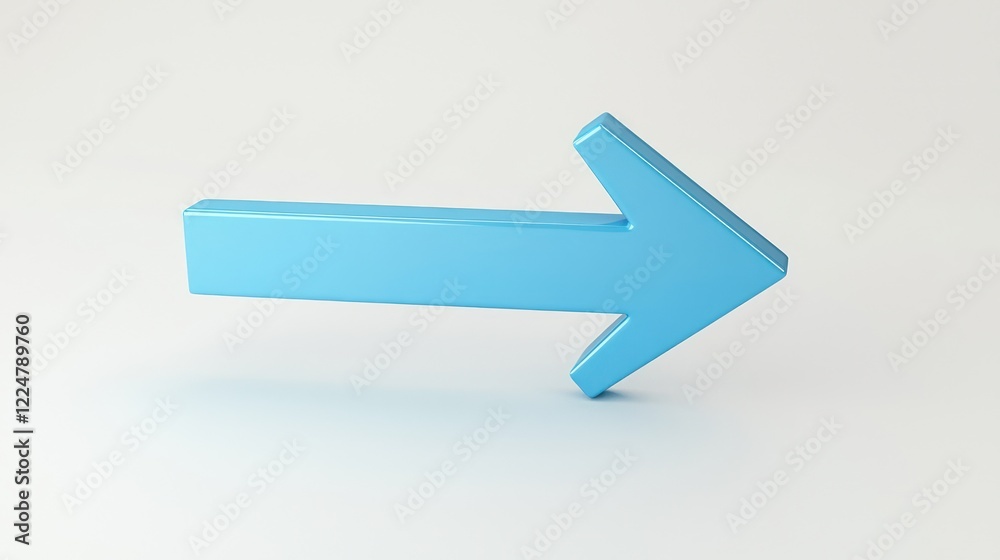 Diagonal view of a blue arrow, pointing right, isolated on a white background. Diagonal view of a blue arrow, pointing right, isolated on a white background.