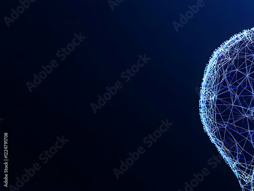 Abstract Blue Wireframe Sph...