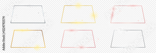 Set of six trapezoid shape frames