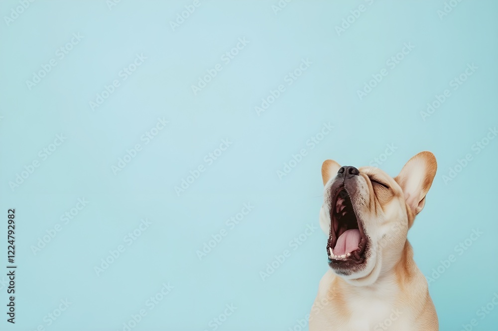 happy cute dog with open mouth and big eyes isolated on solid background. happy cute dog with open mouth and big eyes isolated on solid background.