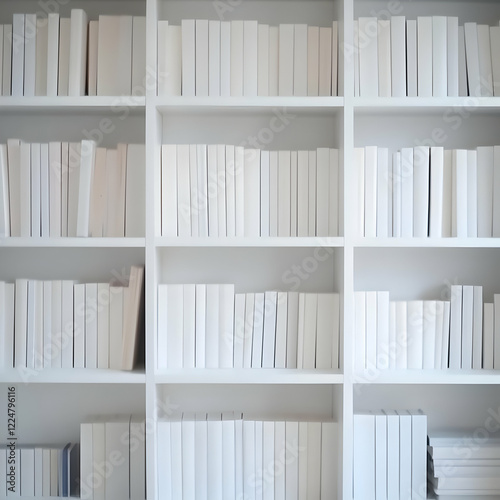 White Bookshelf Filled with...