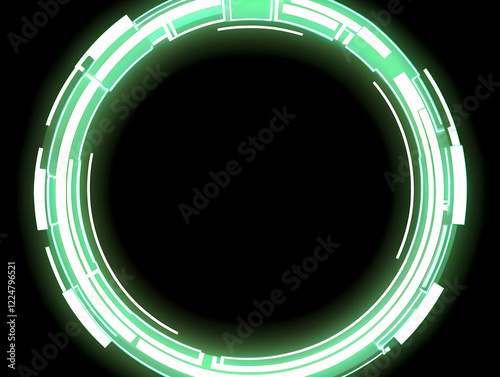 Green and White Circular Fr...