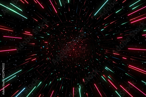 Neon Lights Tunnel Backgrou...