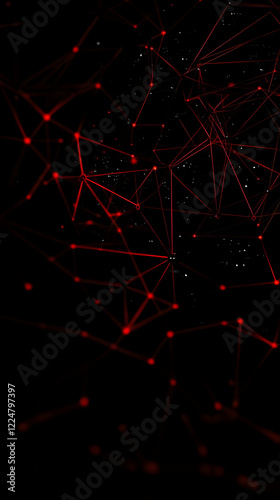 Abstract Red Network Connec...