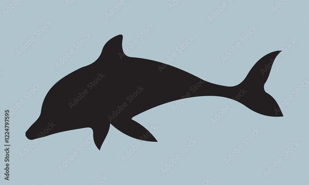 Fototapeta premium fish silhouette vector illustration fish, illustration, vector, in silhouette, underwater, undersea, seafood, animal, sea, cut out, horizontal, icon set, outline, usa, cartoon, fishing, crab, nature, 