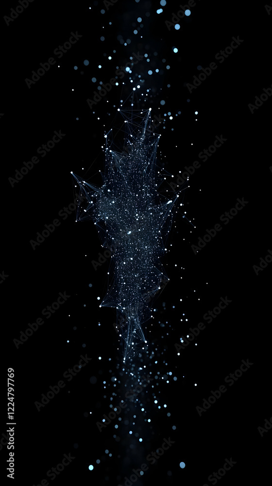Obraz premium Abstract Background with Futuristic Glowing Particles and Network Connections