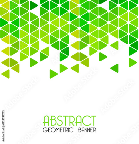 Abstract green background with geometric pattern. Vector background