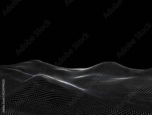 Abstract 3D wireframe lands...