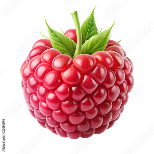ripe raspberry isolated in rea on transparent background png