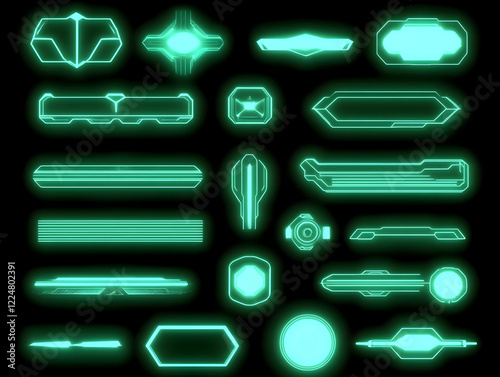Set of Sci-Fi Futuristic Gr...