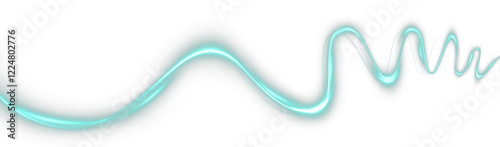 glowing neon LED beam in blue and turquoise with icy laser effects—ideal for PNG vectors, party lights, or futuristic dividers in cyber or casino designs.