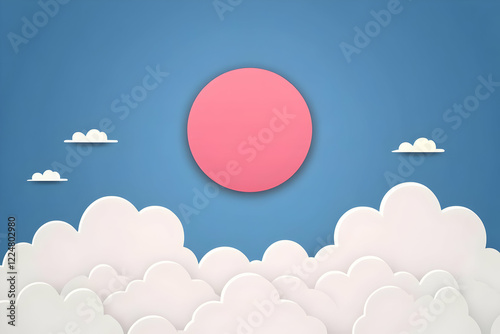 Pink Sun and White Clouds F...